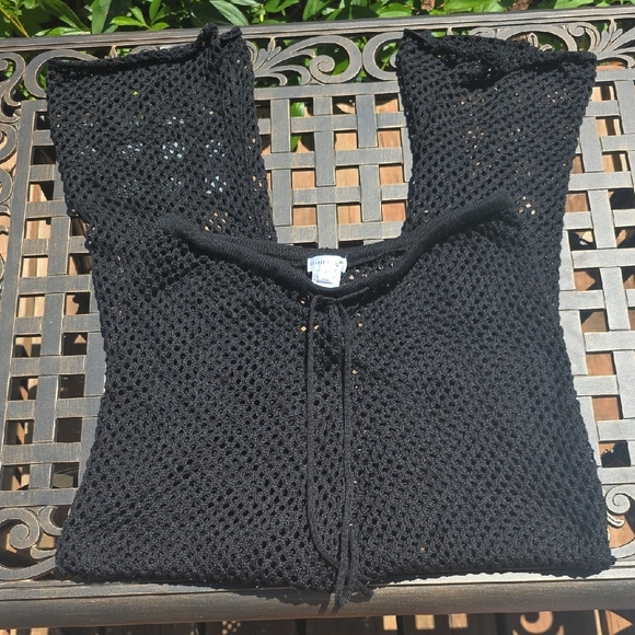 Orange Kiss Black Crochet Cover-Up Pants - Picture 1 of 4